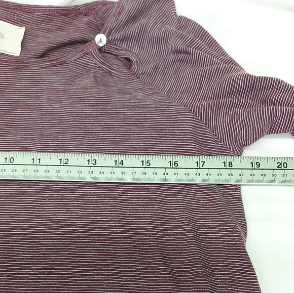 T.la Anthropologie Long Sleeve Shirt Small Purple Stripes - Picture 5 of 7